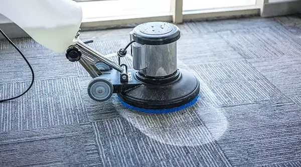 Bonnet Cleaning Pad attached to a rotating motor absorbs dirt