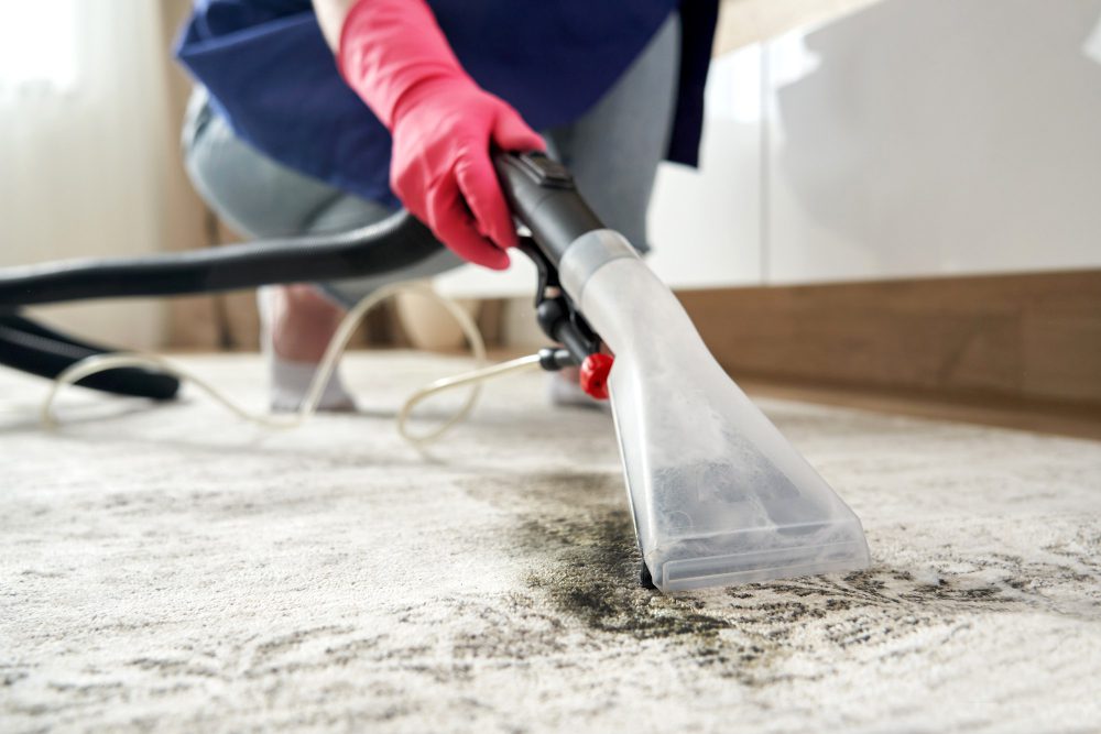 Dry Carpet Cleaning Uses powder-based cleaning agents.
